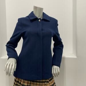 Blugirl Folies Women Wool Blend Pea Coat Blue  Size 10